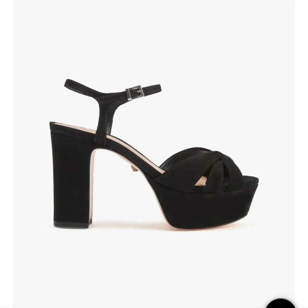 Schutz Keefa Platform Sandal Heels Black Sz 10.5